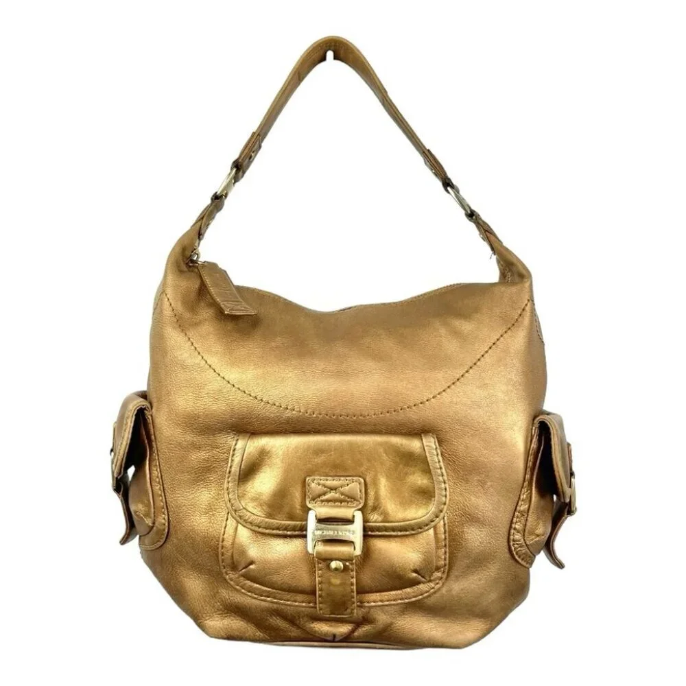 Michael Kors Austin Bronze Metallic Leather Large Hobo Bag - Picture 2 of 15